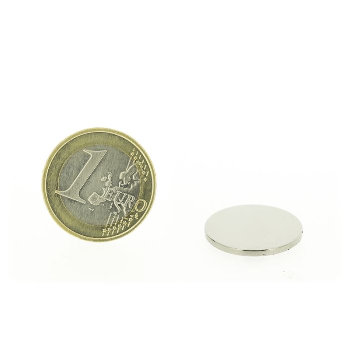 Magnetic disc 20mm diameter, thickness 1,5mm, N35