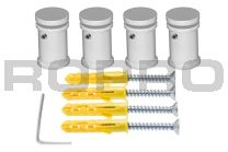 Standoffs Quattrofix white aluminium 15x19 with allen screw