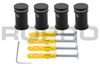 Standoffs Quattrofix black aluminium 15x19 with allen screw