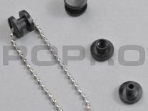 Boekschroef kunststof+gat zwart 6 x 5 mm