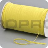 flat elastic, width 5 mm, textile clad, yellow, rolls with 5