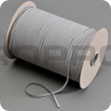 flat elastic, width 5 mm, textile clad, grey, rolls with 500