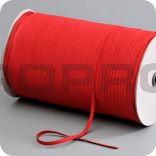 flat elastic, width 5 mm, textile clad, red, rolls with 500