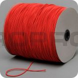 elastic cord, thickness 2 mm, textil braided, red, rolls wit