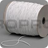 elastic cord, thickness 2 mm, textil braided, white, rolls w