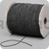 elastic cord, thickness 2 mm, textil braided, black, rolls w