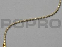 Ball chains with connector 2,4 x 150 mm brass-plated