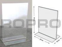 T-shaped Sign holders, vertical format, polysterene clear A5