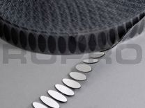 Velcro ovals black 35x12 mm 1.650 pcs.