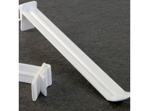 Displayhaken met klem, euro-blad, wit 70 mm