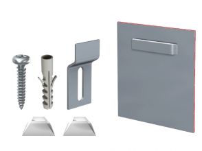 Dibond hanger photo hanging system 70x70mm with wallmount
