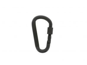 Karabiner eiförmiger Schraubverschluss 60x6mm schwarz