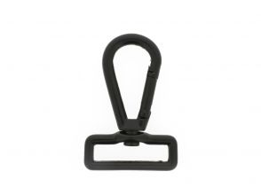 Carabiner with rectangular vertebra 38x9mm black