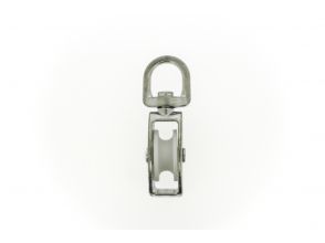 Katrol 30mm enkel met wervel 20mm verzinkt