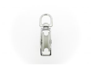Katrol 40mm enkel met wervel 20mm verzinkt