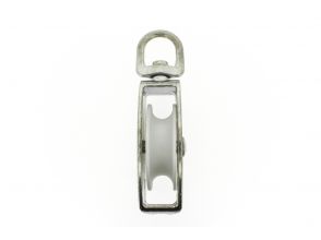 Katrol 50mm enkel met wervel 21mm verzinkt