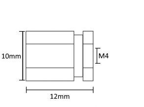 Letterfix Petit M4 filetage intérieur plaqué nickel