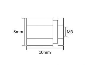 Letterfix Mini M3 filetage intérieur plaqué nickel