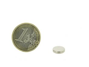 Magnetic disc 10mm diameter, thickness 2mm, N35