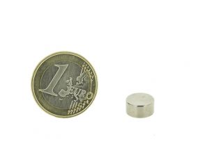 Magnetic disc 10mm diameter, thickness 5mm, N35