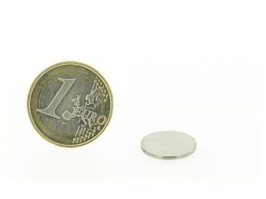 Magnetic disc 15mm diameter, thickness 1mm, N35