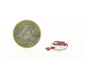 Self-adhesive magneticdisc 15mm diameter, 1mm thick, N35