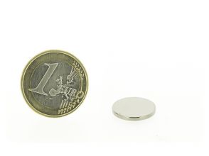 Magnetic disc 15mm diameter, thickness 1,5mm, N35