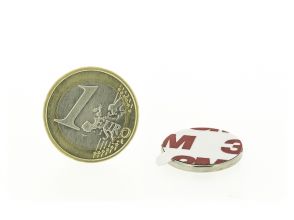 Self-adhesive magneticdisc 20mm diameter, 2mm thick, N35
