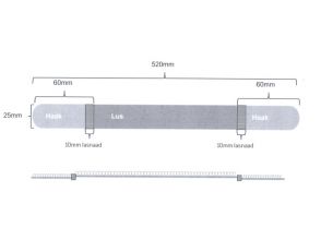 klittenband straps 25mm x 520mm zwart
