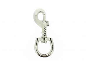Musketonhaak met ovale wervel 83x22mm vernikkeld