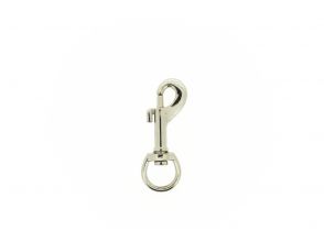 Musketonhaak met ronde wervel 57x13mm vernikkeld