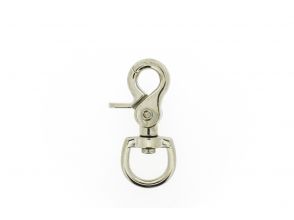Musketonhaak met ronde wervel 68x20mm vernikkeld