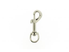 Musketonhaak met ronde wervel 77x13mm vernikkeld