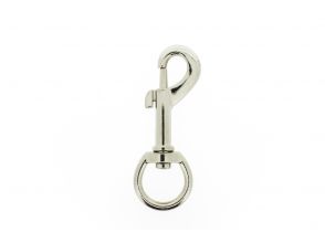 Musketonhaak met ronde wervel 82x20mm vernikkeld