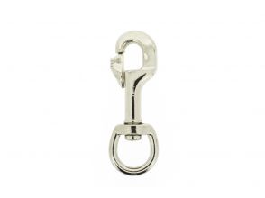 Musketonhaak met ronde wervel 88x20mm vernikkeld