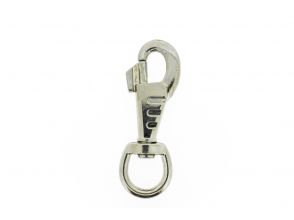 Musketonhaak met ronde wervel 90x20mm vernikkeld