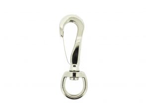 Musketonhaak met ronde wervel 95x20mm vernikkeld