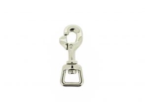 Musketonhaak met trapezium wervel 65x16x10mm vernikkeld