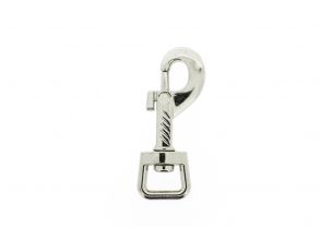Musketonhaak met trapezium wervel 73x16x8mm vernikkeld