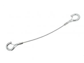 Steel cable 2mm x 20cm with double closed hook