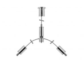 Steel cable suspension set 6 with splitter & 2 M4 fixings