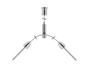 Steel cable suspension set 7 with splitter & 2 screw fixings