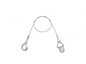 Steel cable loop 1mm x 25cm with closed hook and clip
