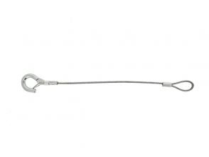 Steel cable loop 2mm x 20cm with closed hook