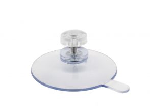 Saugnapf 50mm Edelstal + Abziehlasche & transp. rändelmutter