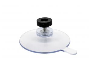 Saugnapf 50mm Edelstal + Abziehlasche & Schwarz rändelmutter