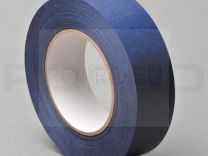 Zelfklevend kopband 25mm, linnenstructuur blauw, rol 50m