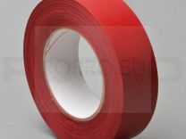 Zelfklevend kopband 25mm, linnenstructuur rood, rol 50m