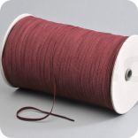 flat elastic, width 5 mm, textile clad, bordeaux-red, rolls