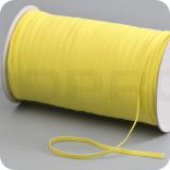 flat elastic, width 5 mm, textile clad, yellow, rolls with 5